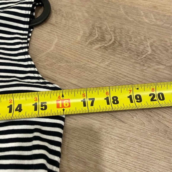 Theory Navy and White Striped Open polo Tank Top - Picture 6 of 7